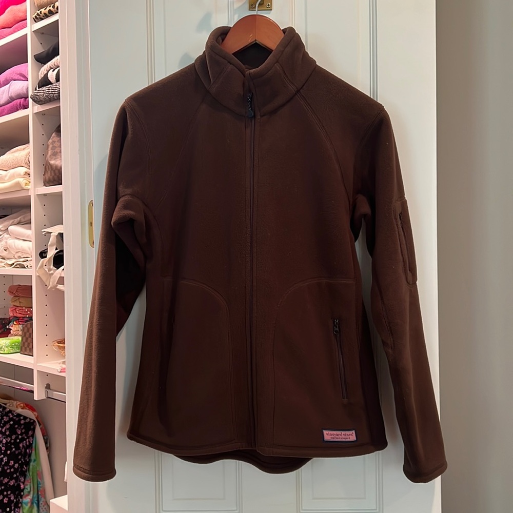 Vineyard Vines Chocolate Zip Up Jacket Small